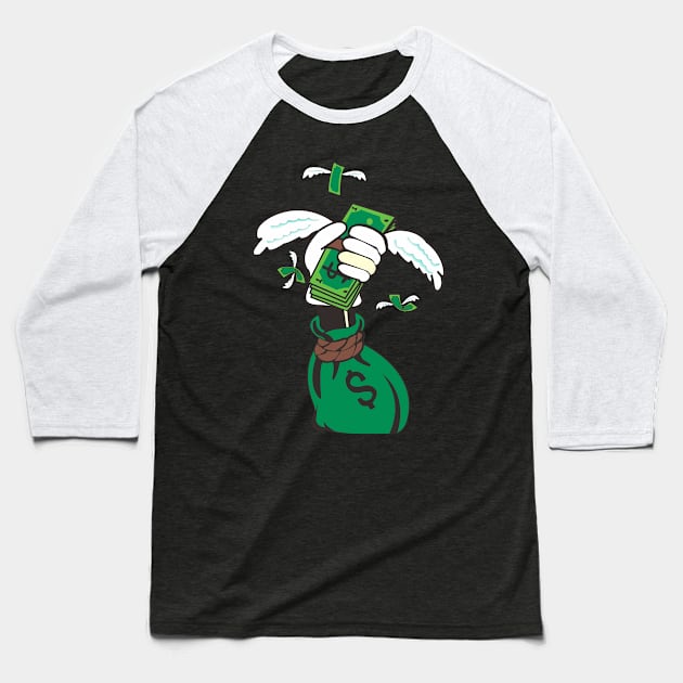 money flying Baseball T-Shirt by HD apparel